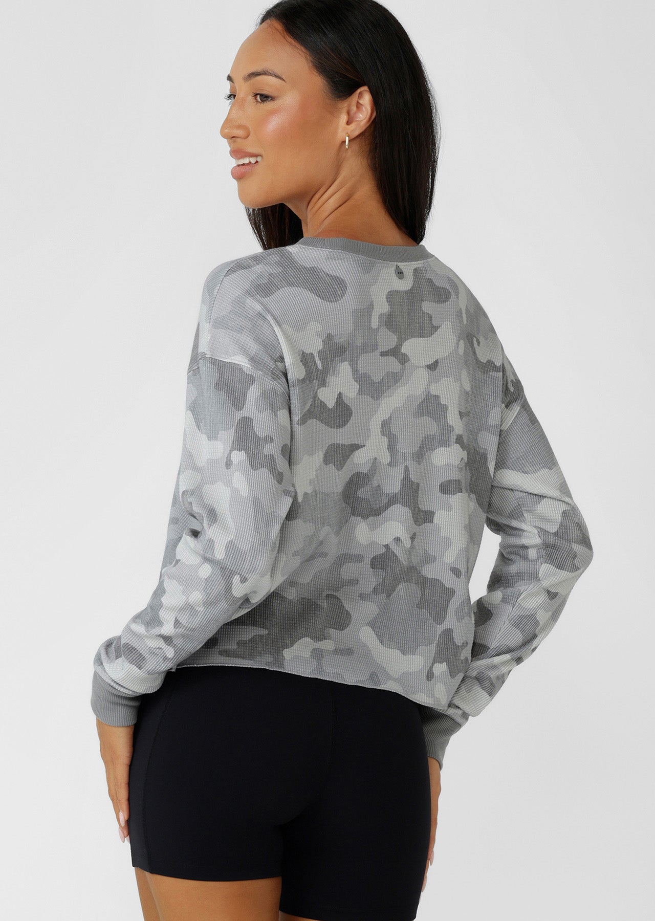 Lorna Jane Lotus Waffle Long Sleeve Top - Soft Camo Print