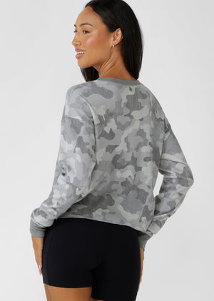 Lorna Jane Lotus Waffle Long Sleeve Top - Soft Camo Print