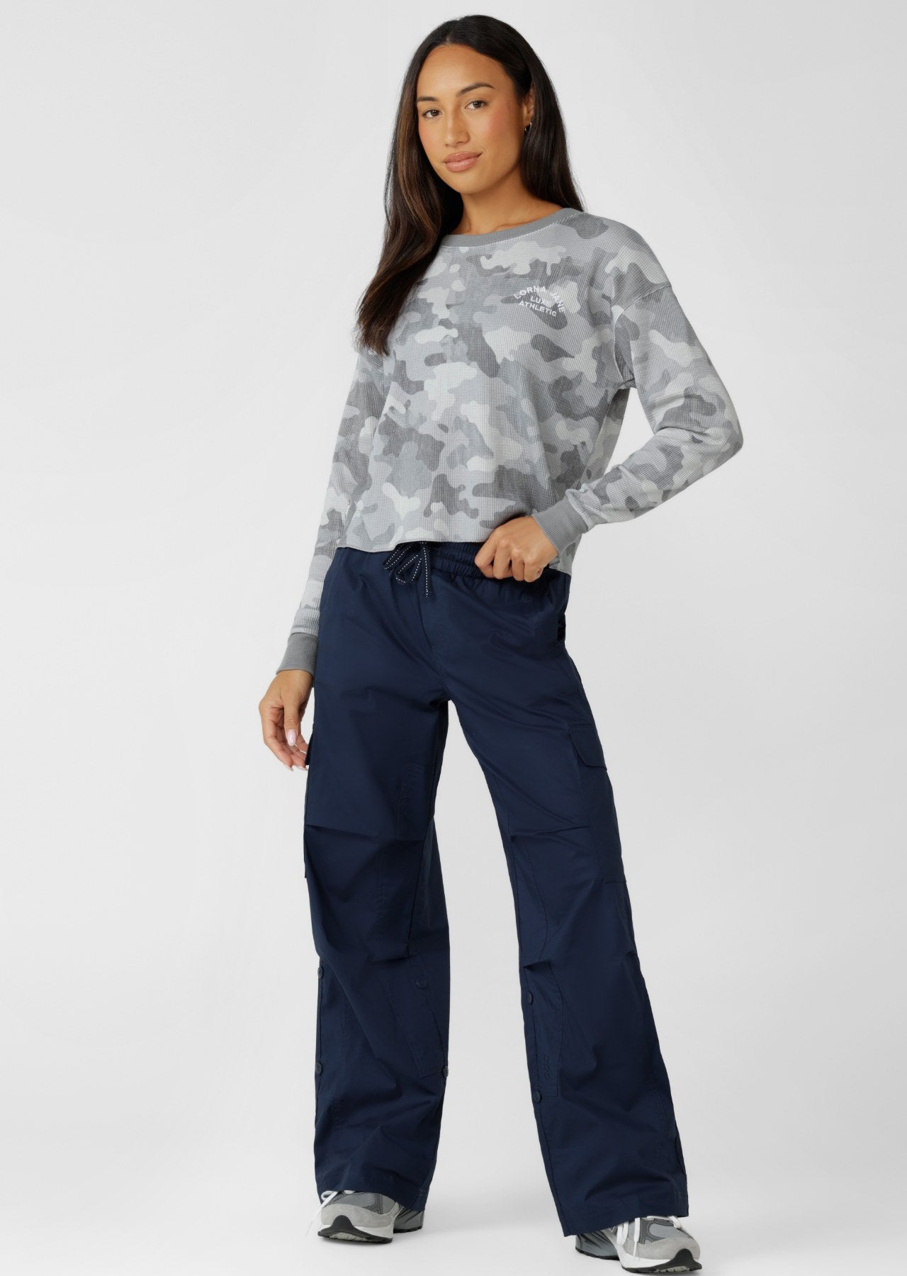 Lorna Jane Lotus Waffle Long Sleeve Top - Soft Camo Print