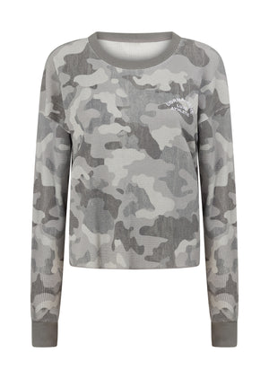 Lorna Jane Lotus Waffle Long Sleeve Top - Soft Camo Print