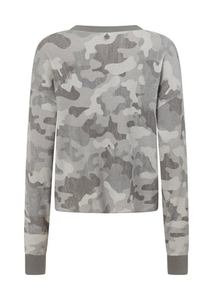 Lorna Jane Lotus Waffle Long Sleeve Top - Soft Camo Print