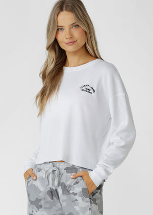 Lorna Jane Lotus Waffle Long Sleeve Top - White