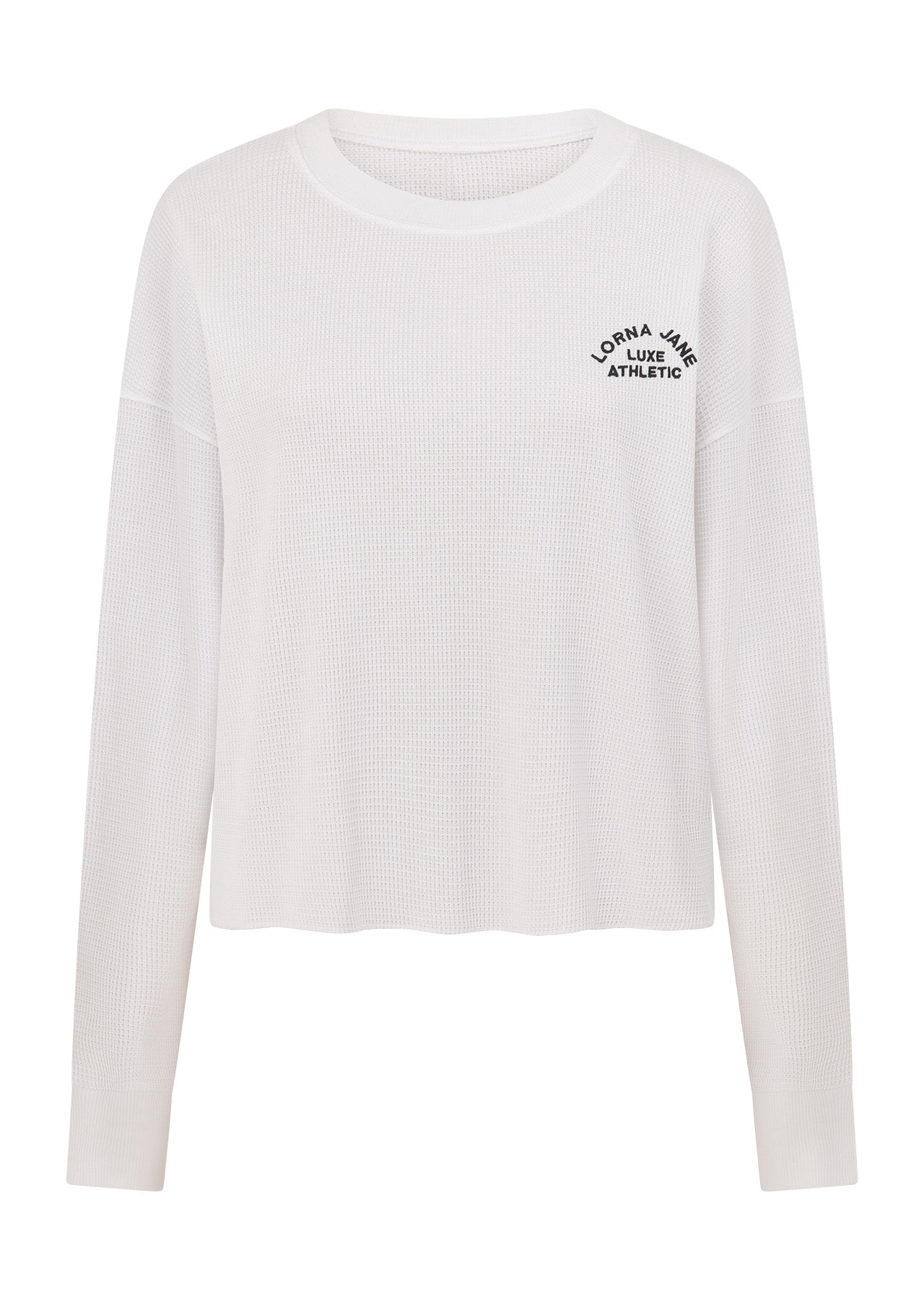 Lorna Jane Lotus Waffle Long Sleeve Top - White