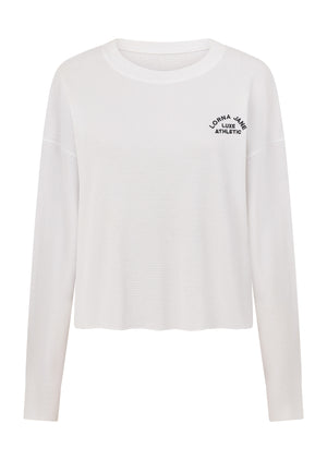 Lorna Jane Lotus Waffle Long Sleeve Top - White