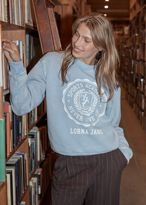 Lorna Jane College Collection Washed Sweat - Washed Vibrant Sky