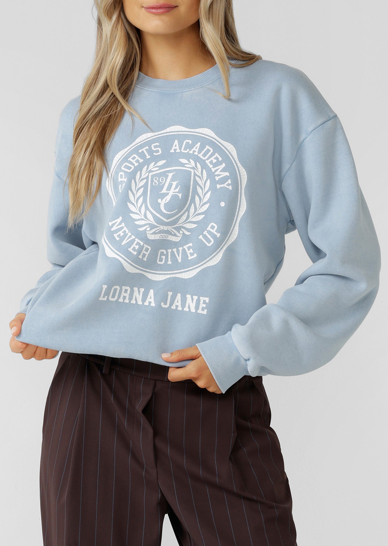 Lorna Jane College Collection Washed Sweat - Washed Vibrant Sky