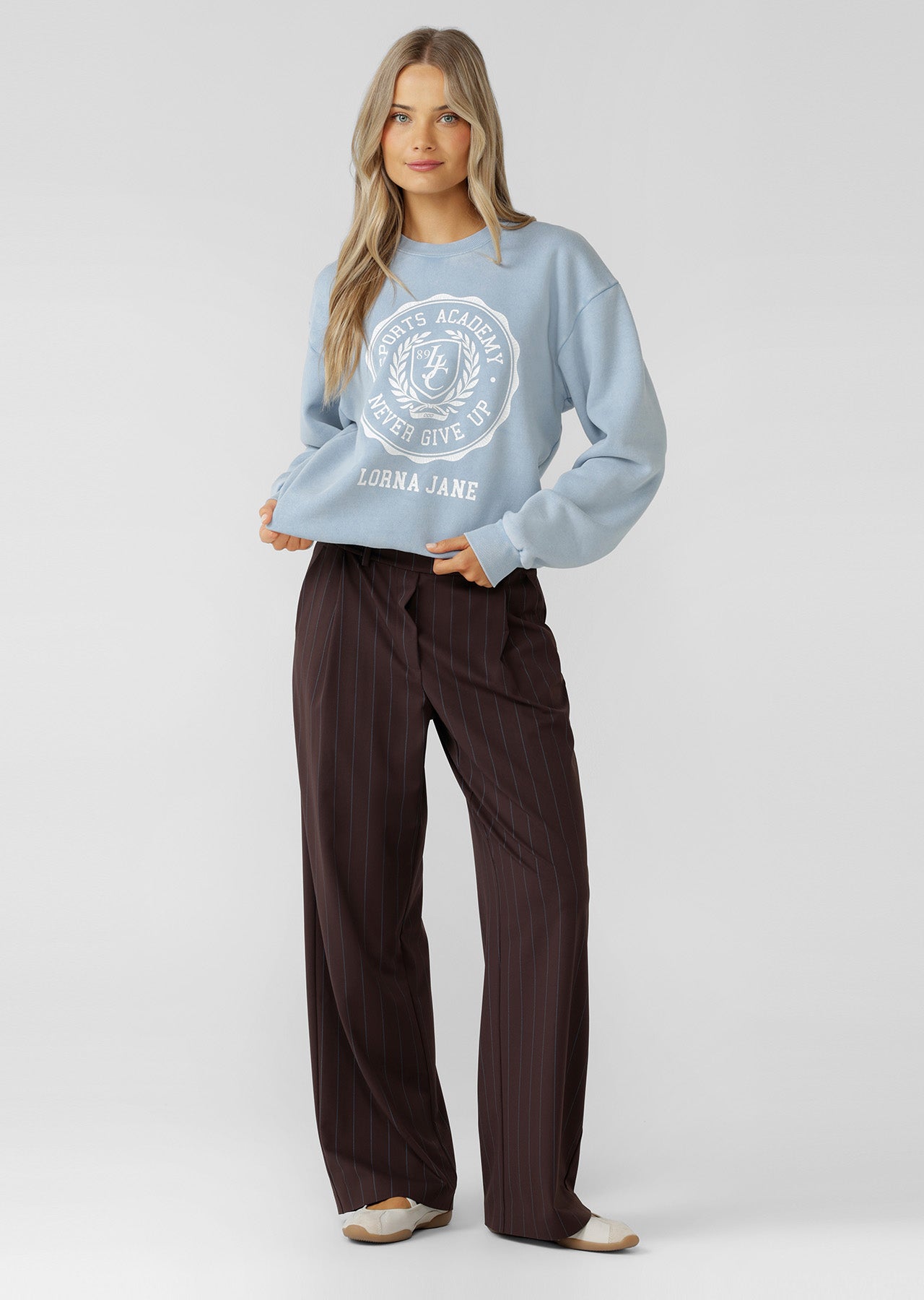 Lorna Jane College Collection Washed Sweat - Washed Vibrant Sky
