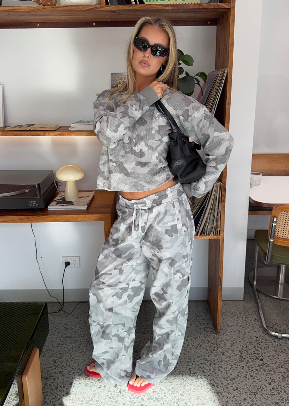 Lorna Jane Authentic Washed Camo Cargo Pants - Soft Camo Print