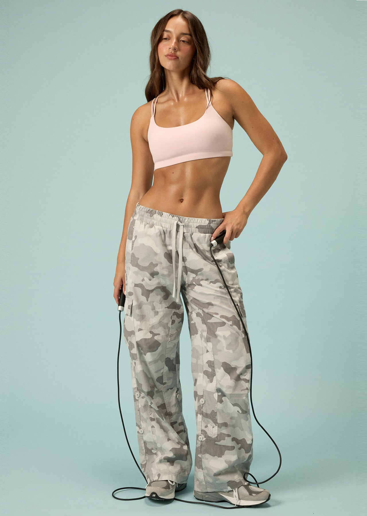 Lorna Jane Authentic Washed Camo Cargo Pants - Soft Camo Print