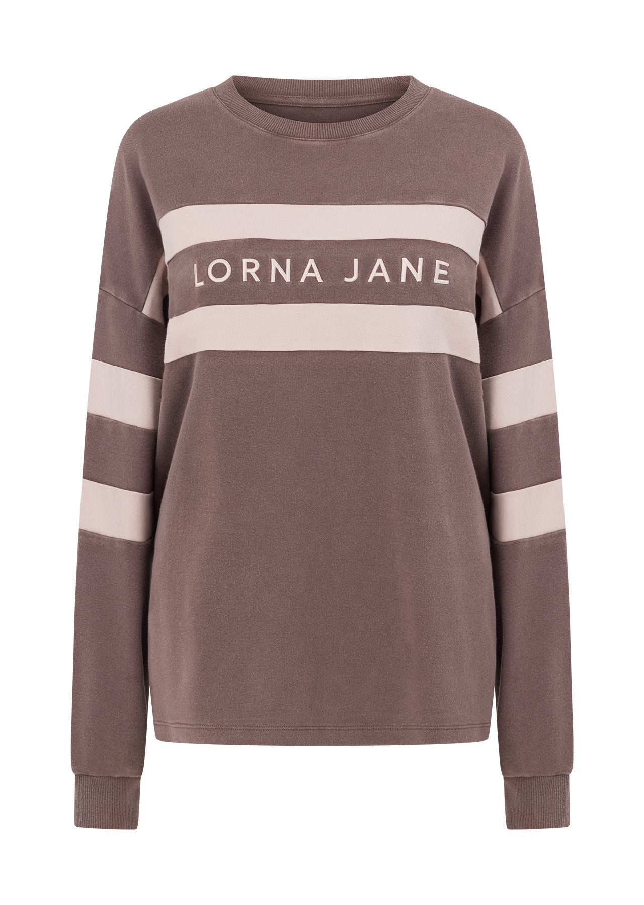 Lorna Jane Campus Oversized Washed Lightweight Sweat - Washed Stone