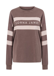 Lorna Jane Campus Oversized Washed Lightweight Sweat - Washed Stone