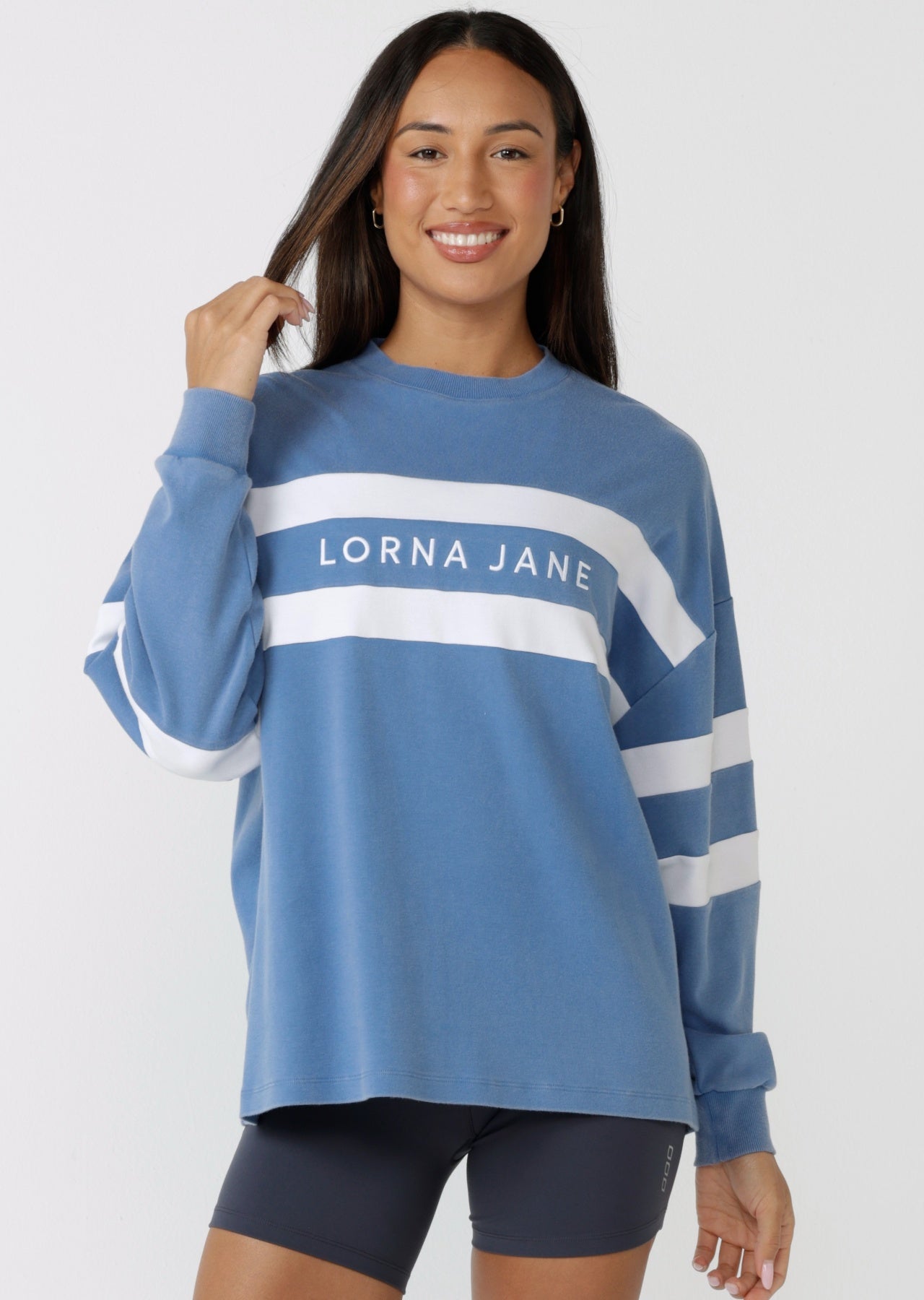 Lorna Jane Campus Oversized Washed Lightweight Sweat - Washed Cosmic Dust