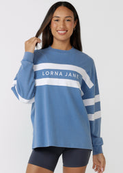 Lorna Jane Campus Oversized Washed Lightweight Sweat - Washed Cosmic Dust