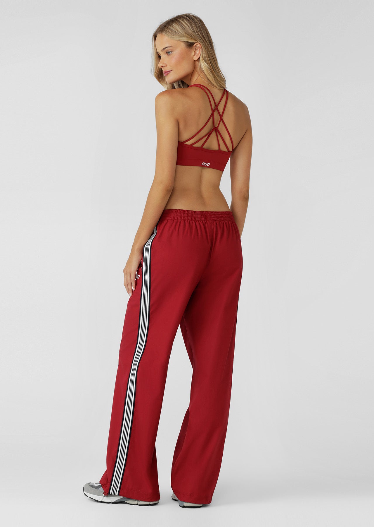 Lorna Jane Track Star Wide Leg Pants - Dark Red