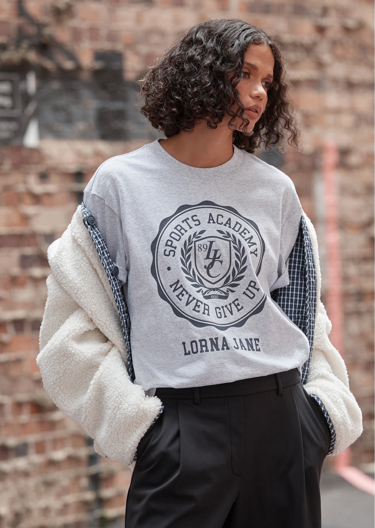 Lorna Jane Sports Academy T-Shirt - Light Grey Marl