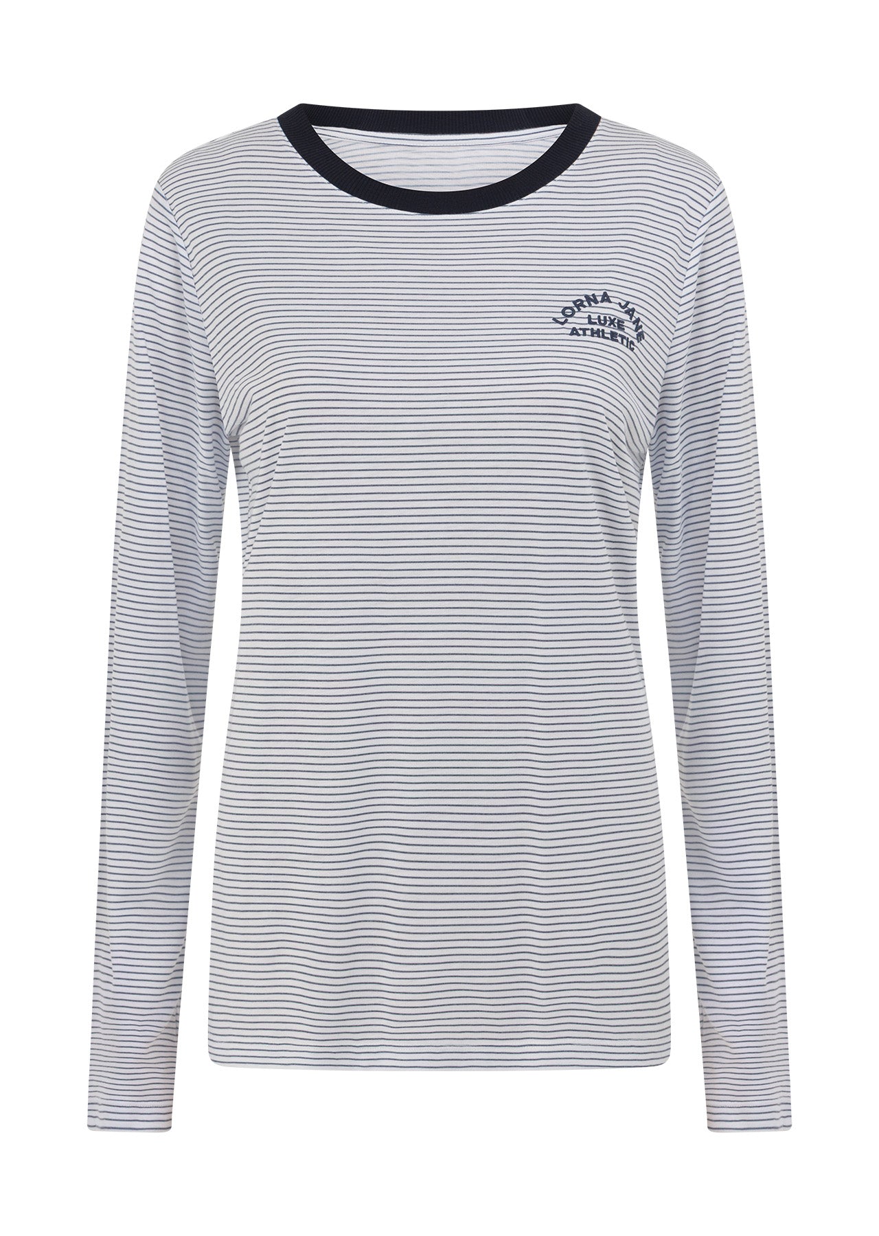 Lorna Jane Lotus Limited Edition Long Sleeve Top - Midnight Blue Stripe