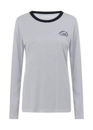 Lorna Jane Lotus Limited Edition Long Sleeve Top - Midnight Blue Stripe
