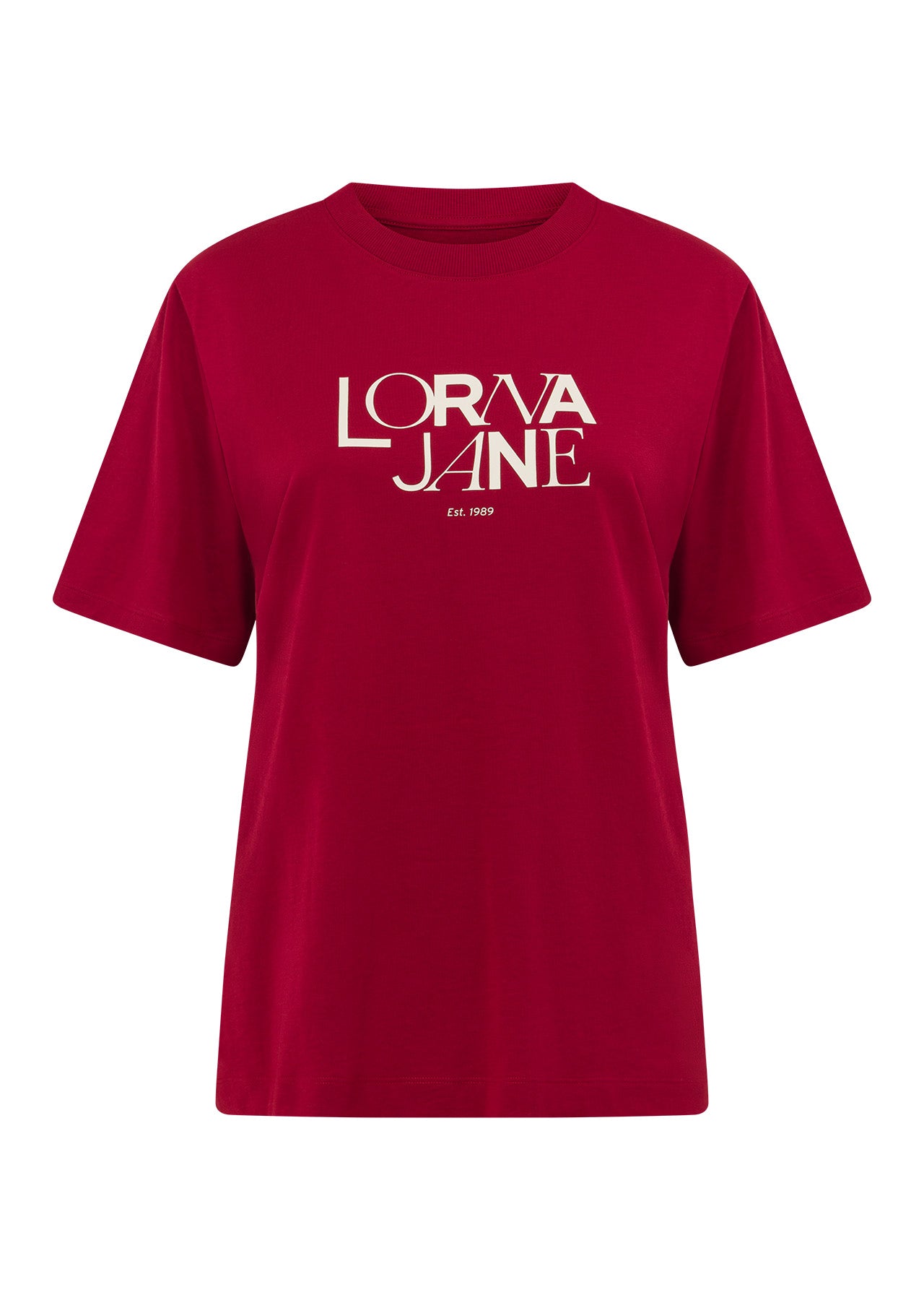 Lorna Jane Sweet Script Relaxed T-Shirt - Dark Red