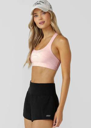 Lorna Jane Tiebreaker High Support Sports Bra - Enchanted Pink Marl