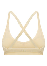 Lorna Jane Traveller Rib Sports Bra - Vanilla Creme