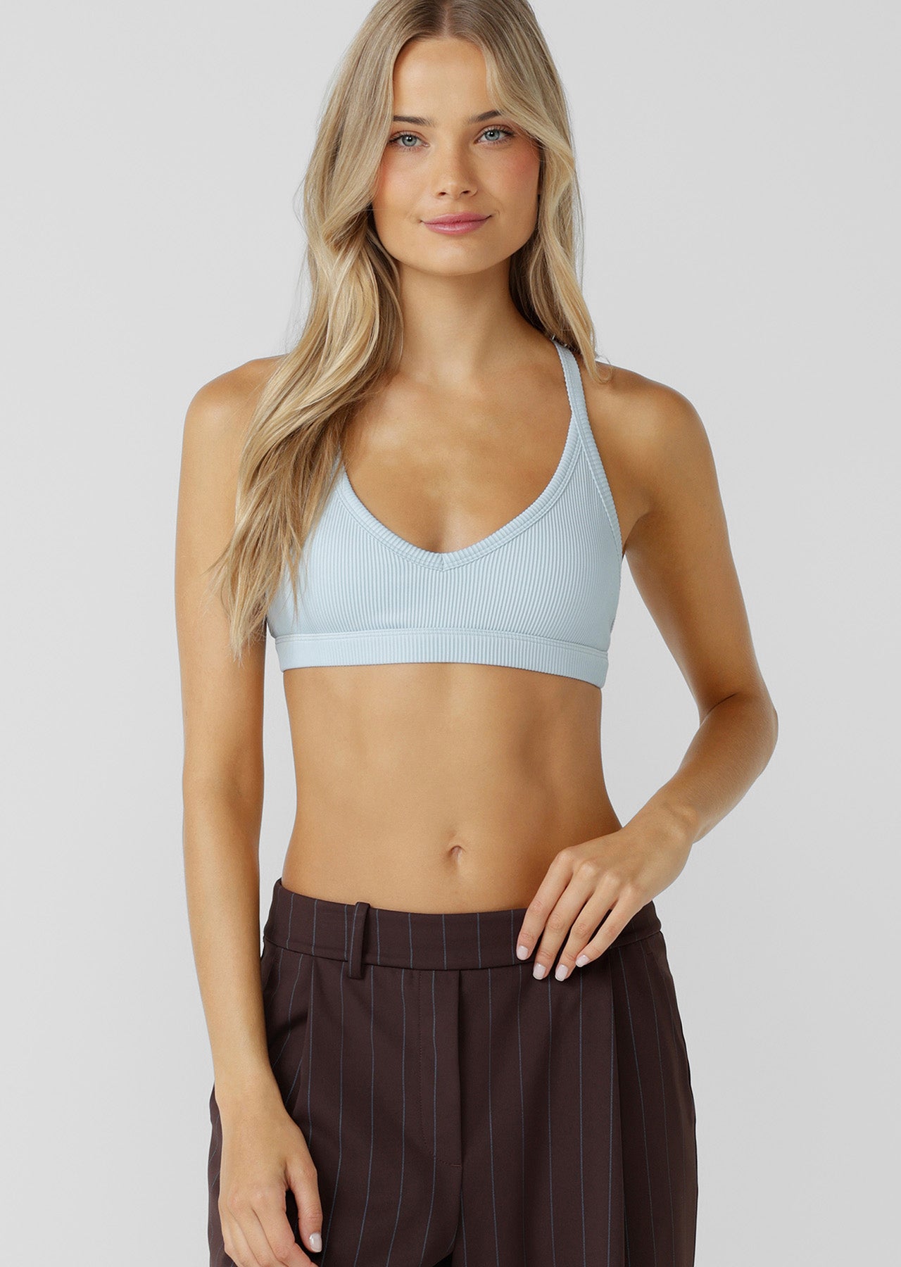Lorna Jane Traveller Rib Sports Bra - Vibrant Sky