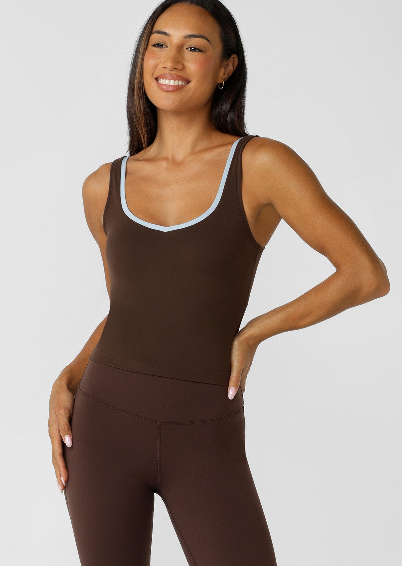 Lorna Jane Sleek Bra Tank Combo - Espresso