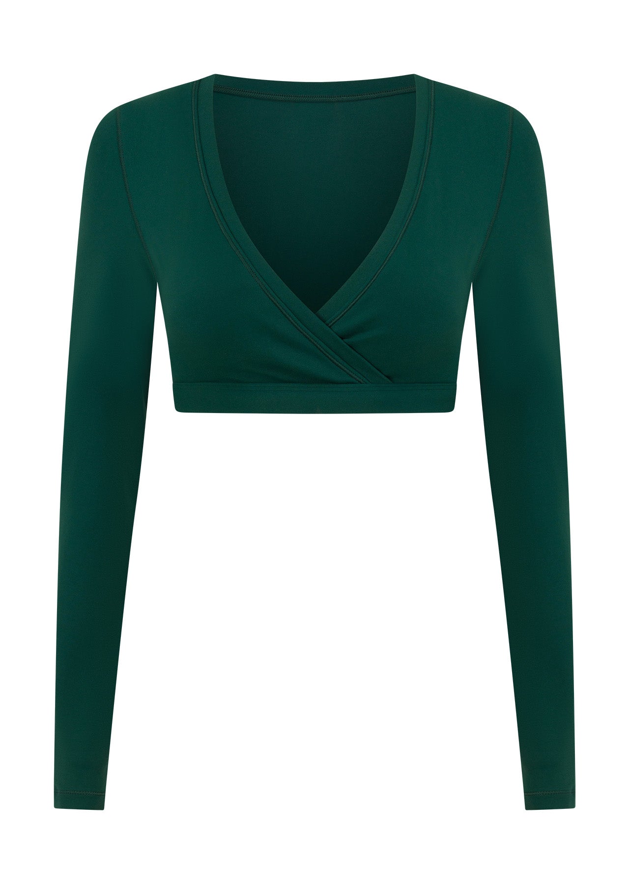 Lorna Jane Wrap It Up Long Sleeve Bra Top - Midnight Green
