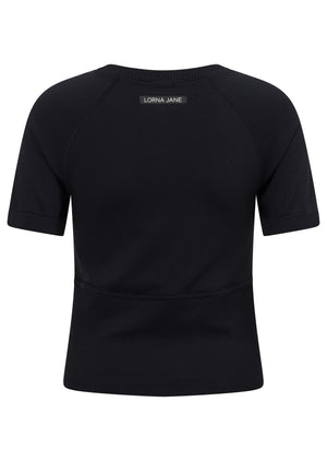 Lorna Jane Seamless Contour Short Sleeve Top - Black