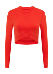 Lorna Jane Victorious Active Long Sleeve Top - Hot Tomato