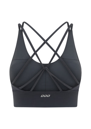 Lorna Jane Lotus Longline Sports Bra - Titanium