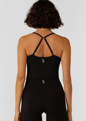 Lorna Jane Sweet Thing Cropped Bra Tank Combo - Black