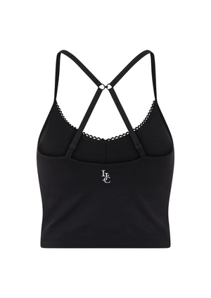 Lorna Jane Sweet Thing Cropped Bra Tank Combo - Black