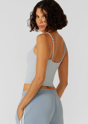 Lorna Jane Sweet Thing Cropped Bra Tank Combo - Light Glacier Blue