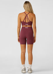 Lorna Jane Inspire Wrap Waist 16cm Bike Shorts - Mulberry