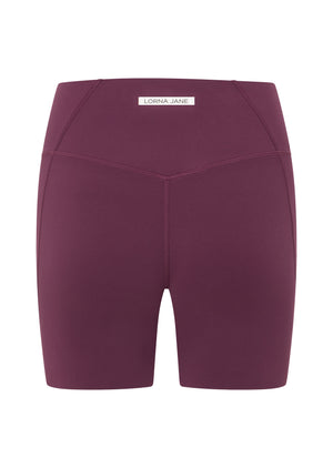 Lorna Jane Inspire Wrap Waist 16cm Bike Shorts - Mulberry