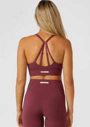 Lorna Jane Off Duty Longline Sports Bra - Mulberry