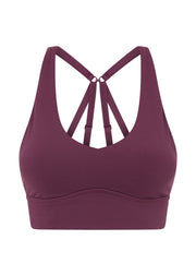 Lorna Jane Off Duty Longline Sports Bra - Mulberry