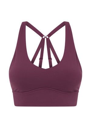 Lorna Jane Off Duty Longline Sports Bra - Mulberry