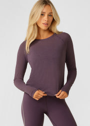 Lorna Jane On The Run Long Sleeve Top - Midnight Plum