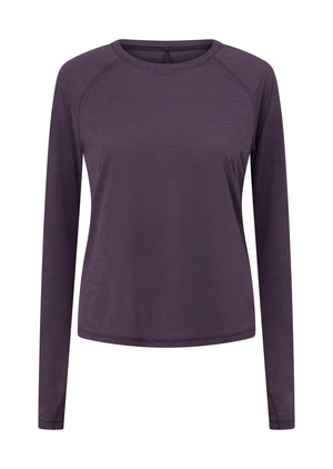 Lorna Jane On The Run Long Sleeve Top - Midnight Plum