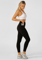 Lorna Jane Amy No Ride Phone Pocket Ankle Biter Tech Leggings - Black