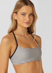 Lorna Jane Off Duty All Day Sports Bra - Midnight Blue Check Print