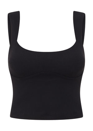 Lorna Jane Irresistible Rib Bra Tank Combo - Black