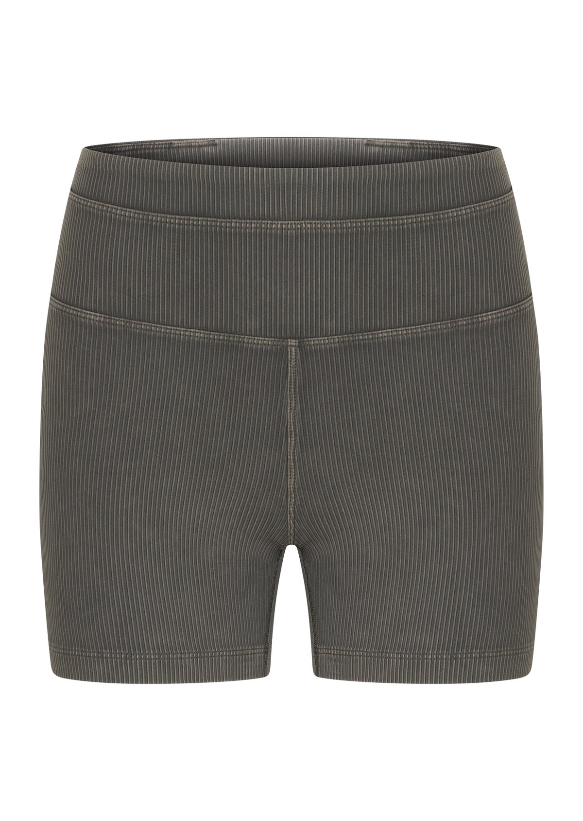 Lorna Jane Perform Washed Rib 12cm Bike Shorts - Washed Khaki Haze
