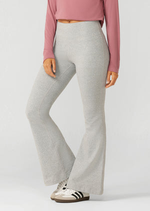 Lorna Jane True Comfort Flared Leggings - Grey Marl