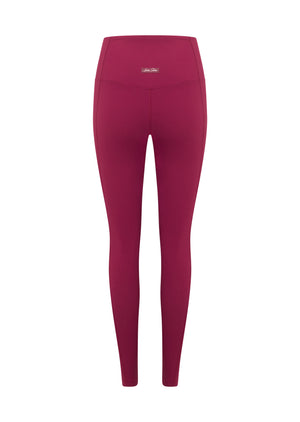 Lorna Jane Irresistible Rib Full Length Leggings - Berry Red