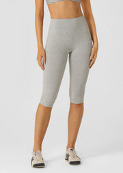 Lorna Jane True Comfort 3/4 Capri Leggings - Grey Marl