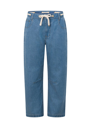 Lorna Jane Off Duty Vintage Wash Denim Pants - Blue Denim