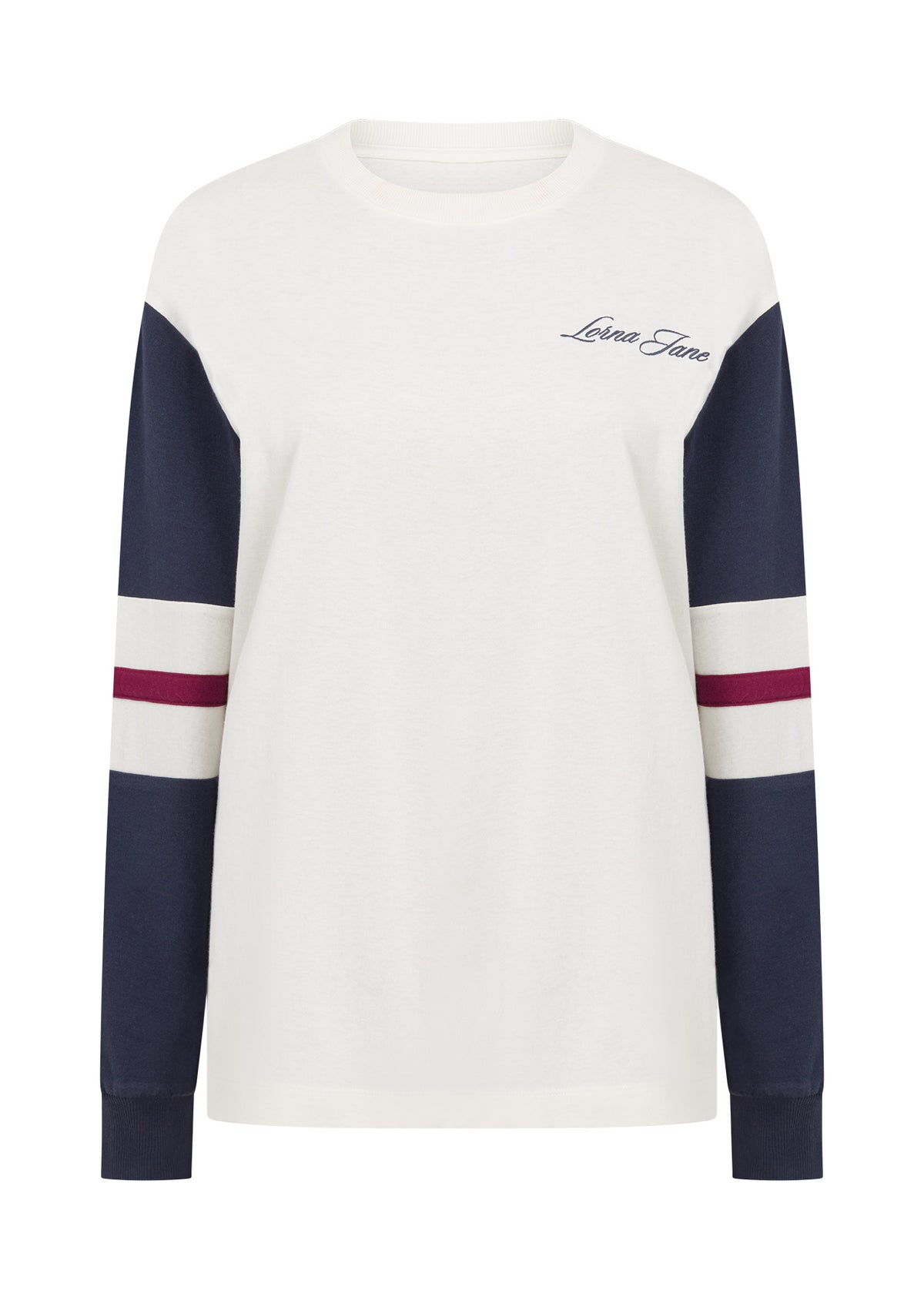 Lorna Jane Varsity Long Sleeve T-Shirt - Porcelain