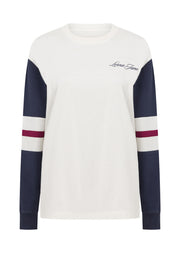 Lorna Jane Varsity Long Sleeve T-Shirt - Porcelain